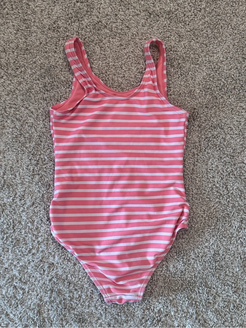 Girls Pink Stripe Pineapple Sequin Gold Sequin One-Piece Swimsuit Size 6